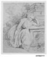 Study of a Seated Woman, John Hoppner (British, London 1758–1810 London), Black and white chalk