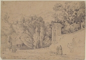 Italian Landscape, Anonymous, French, 19th century, Graphite