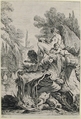 Fountain with a Naiad Seated on a Shell (Une fontaine avec une näiade assise sur une conque), Jean-Baptiste Marie Pierre  French, Etching