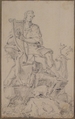Apollo or Orpheus surrounded by Animals, Anonymous, French, 16th century French, Graphite