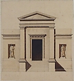 Design for a Neo-Classical Building, Anonymous, French, 18th century  French, Pen and brown ink, brush and brown wash