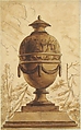Study for a Vase in a Suite of Vase Designs, Louis Joseph Le Lorrain (French, Paris 1715–1759 Saint Petersburg), Pen and gray ink, brush and brown wash over graphite underdrawing