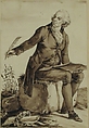 Portrait of Jacques Delille, Jean-Baptiste-François Bosio (French, Monaco 1764–1827 Paris), Brush and brown wash over graphite