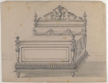 Design for Bed, Anonymous, French, 19th century, Graphite