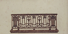 Design for an Iron Railing, Anonymous, French, 18th century, Pen and brown ink, brush and brown wash