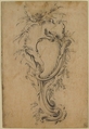 Rococo Cartouche, Anonymous, French, 18th century, Black crayon