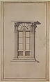 Design for Doorway Exterior, Anonymous, French, 18th century, Pen and black ink, brush and gray, black and brown wash