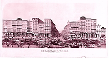Broadway, New York, West Side from Fulton Street to Courtland Street, Boell and Michelin  American, Lithograph with tint stone