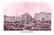 Broadway, New York from Warren to Reade Street, Dumcke and Keil  American, Lithograph with tint stones and watercolor