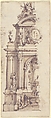 Design for the Left Half of an Altar, Mauro Antonio Tesi (Italian, Montalbano 1730–1766 Bologna), Pen and deep brown ink, brush and brown wash