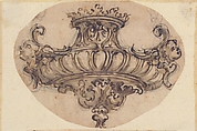 Design for Suspended Censer, Attributed to Giovanni Battista Foggini (Italian, Florence 1652–1725 Florence), Pen and brown ink, brush and brown wash, over traces of black chalk or graphite