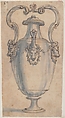 Design for a Ewer with Bull Heads under the Handles and Spout, Giovanni Battista Foggini (Italian, Florence 1652–1725 Florence), Pen and brown ink, brush and gray wash, over black chalk; glued onto secondary paper support