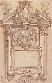 Design for an Epitaph, Giovanni Battista Foggini (Italian, Florence 1652–1725 Florence), Pen and light brown ink, brush and brown-gray wash, over black chalk