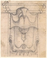 Design for a Coat of Arms Partially Covered in Drapery, Giovanni Battista Foggini (Italian, Florence 1652–1725 Florence), Black chalk and graphite