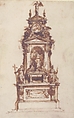 Design for an Altar Erected for the Holy Week, Mauro Antonio Tesi (Italian, Montalbano 1730–1766 Bologna), Pen and brown ink, brush and brown wash