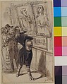 Illustration for Jérôme Paturot à la recherche d'une position sociale (Jérôme Patruot in Search of a Social Position), by Louis Reybaud, Paris, 1846, J. J. Grandville (French, Nancy 1803–1847 Vanves), Pen and brown ink, brush and wash, and white heightening.