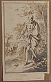 Diogenes Throwing His Cup to the Ground, Anonymous, French, 17th century, Pen and brown ink, brush and brown and gray wash.  Framing lines in pen and brown ink, graphite.