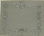 Design for a Certificate(?) sponsored by the French newspaper, La Dépêche, Dedicated to La Dépêche (The Dispatch) (French, 1800–1900), graphite, heightened with white on blue paper