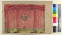 Design for a Stage Curtain, Eugène Cicéri (French, Paris 1813–1890 Fontainebleau), Watercolor over graphite