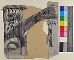 Design for a Stage Set at the Opéra, Paris, Eugène Cicéri (French, Paris 1813–1890 Fontainebleau), Graphite, brush and brown and green wash, and gouache
