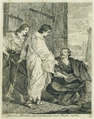 Lot Invites Two Angels to Enter His House, Paul Ponce Antoine Robert-de-Seri  French, Etching