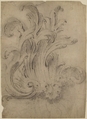 Ornament design, Anonymous, French, 18th century, Black chalk