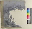 Design for a Stage Set at the Opéra, Paris: A Tent, Eugène Cicéri (French, Paris 1813–1890 Fontainebleau), Graphite, heighted with white