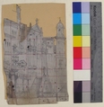 Design for a Stage Set at the Opéra, Paris, Eugène Cicéri (French, Paris 1813–1890 Fontainebleau), Graphite, with squaring lines in pen and red ink