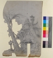 Design for a Stage Set at the Opéra, Paris, Eugène Cicéri (French, Paris 1813–1890 Fontainebleau), Graphite on blue paper