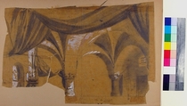 Design for a Stage Set at the Opéra, Paris, Eugène Cicéri French, Graphite, gouache, heightened with white