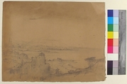 Design for a Stage Set at the Opéra, Paris (recto); Man with Cane (verso), Eugène Cicéri (French, Paris 1813–1890 Fontainebleau), Graphite