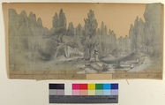Design for a Stage Set at the Opéra, Paris, Eugène Cicéri (French, Paris 1813–1890 Fontainebleau), Graphite, heightened with white