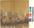 Design for a Stage Set at the Opéra, Paris, Eugène Cicéri (French, Paris 1813–1890 Fontainebleau), Graphite, watercolor, and gouache