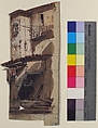 Design for a Stage Set at the Opéra, Paris, Eugène Cicéri (French, Paris 1813–1890 Fontainebleau), Graphite, brush and gray, yellow, and rose wash