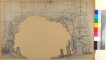 Design for a Stage Set at the Opéra, Paris: Cemetery, Eugène Cicéri (French, Paris 1813–1890 Fontainebleau), Graphite