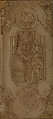 Design for a Cartouche with a Religious Subject in the Central Compartment, Attributed to Taddeo Zuccaro (Italian, Sant&#39;Angelo in Vado 1529–1566 Rome), Pen and brown ink, brush and brown wash, over leadpoint (?)