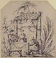 Chinoiserie, Jean Pillement (French, Lyons 1728–1808 Lyons), Black chalk with stumping, and graphite with a faint gray wash