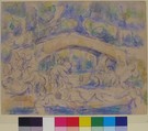 Bathers Under a Bridge (recto); Study after Houdon's Ecorché (verso), Paul Cézanne (French, Aix-en-Provence 1839–1906 Aix-en-Provence), Watercolor over graphite (recto); graphite (verso)