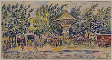 Village Festival (La Vogue), Paul Signac (French, Paris 1863–1935 Paris), Black chalk and watercolor on paper
