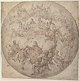 Kings, Bishops and Popes: design for ceiling., Francesco de Mura (Italian, Naples 1696–1782 Naples), Pen, ink and wash on paper
