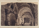 Design for a Stage Set of a Crypt (for the Opera 'La Morosina' ?), Carlo Ferrario (Italian, Milan 1833–1907), Brush and black wash over traces of graphite