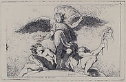 Angel Holding a Palm and a Crown, Jean Honoré Fragonard (French, Grasse 1732–1806 Paris), Etching; first state of two