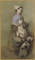 The Cook and Her Dog (La Cuisinière et son chien), Henry-Bonaventure Monnier  French, Pen and brown and black ink, and watercolor over black chalk