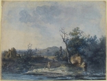 Figures on a Country Road, Louis Gabriel Moreau (French, Paris 1740–1806 Paris), Gouache, over traces of graphite
