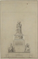 Design for Monument, Anonymous, French, 18th century, Pen and black ink, graphite