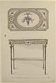 Design for a Table, Anonymous, French, 18th century  French, Pen and black ink, brush and brown wash