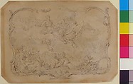 The Goddess of Music Distributing Her Gifts to the Nations, Hubert François Gravelot (French, Paris 1699–1773 Paris), Pen and gray and brown ink, with brush and gray wash