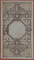 Design for Ceiling Decoration, Anonymous, French, 19th century, Pen and brown and black ink, brush and brown wash, over graphite