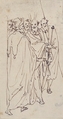 Moses and Other Figures, Attributed to Cesare Nebbia (Italian, Orvieto ca. 1536–1614 Orvieto), Pen and brown ink, over traces of leadpoint or black chalk