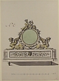 Design for a Clock, Anonymous, French, 18th century, Pen and brown ink, brush and gray, yellow, and green wash